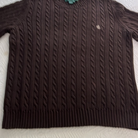 Ralph Lauren, Chocolate Brown Cableknit, Crew Neck Pullover Sweater Medium - Picture 6 of 9
